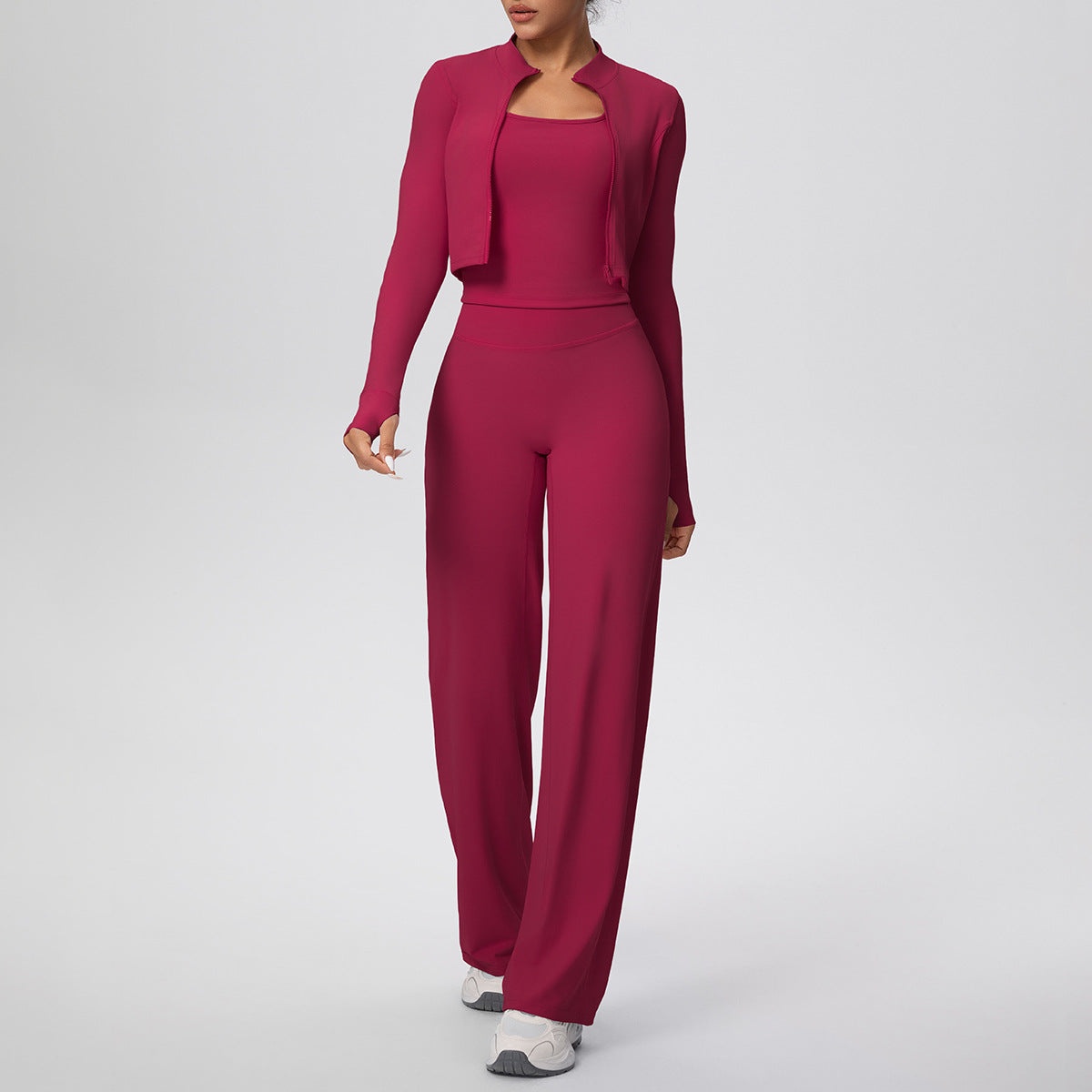 SOLBANA Coast Travel 3-Piece Pant Set in Wine