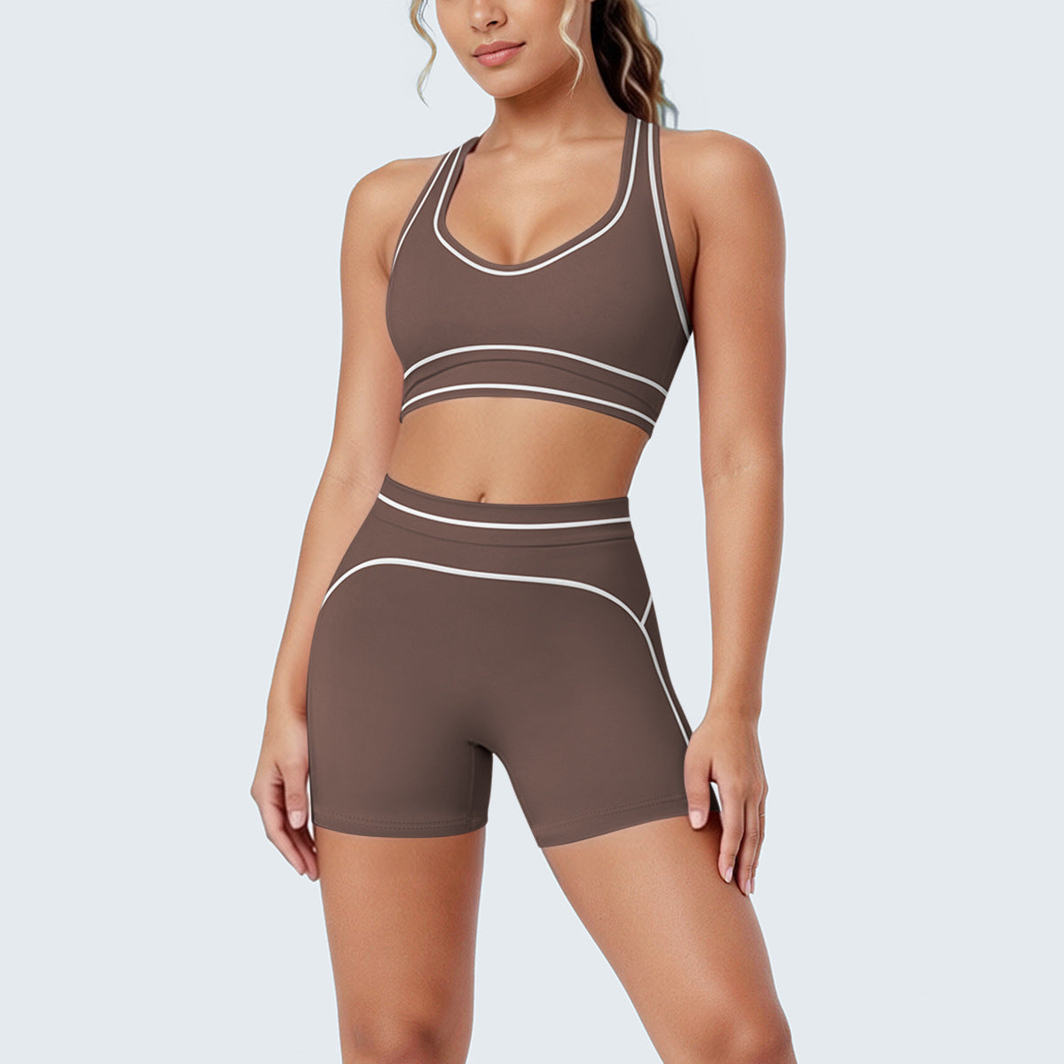 SOLBANA Contour Contrast Short Set - Espresso