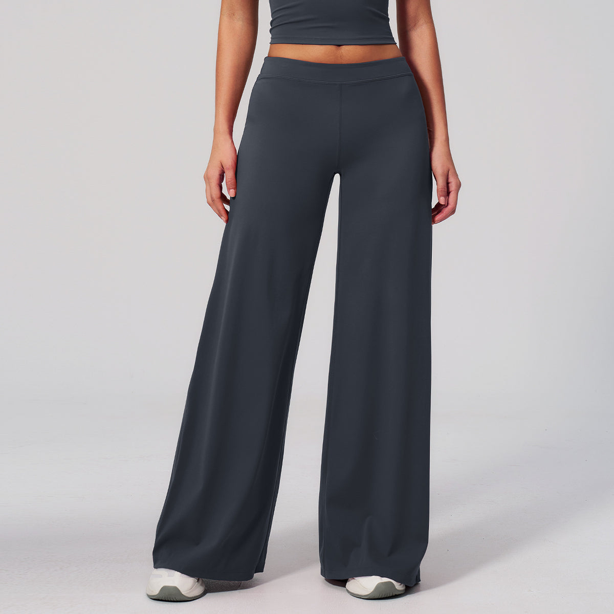 SOLBANA Coast Low-Rise Wide-Leg Pant in Mist Grey