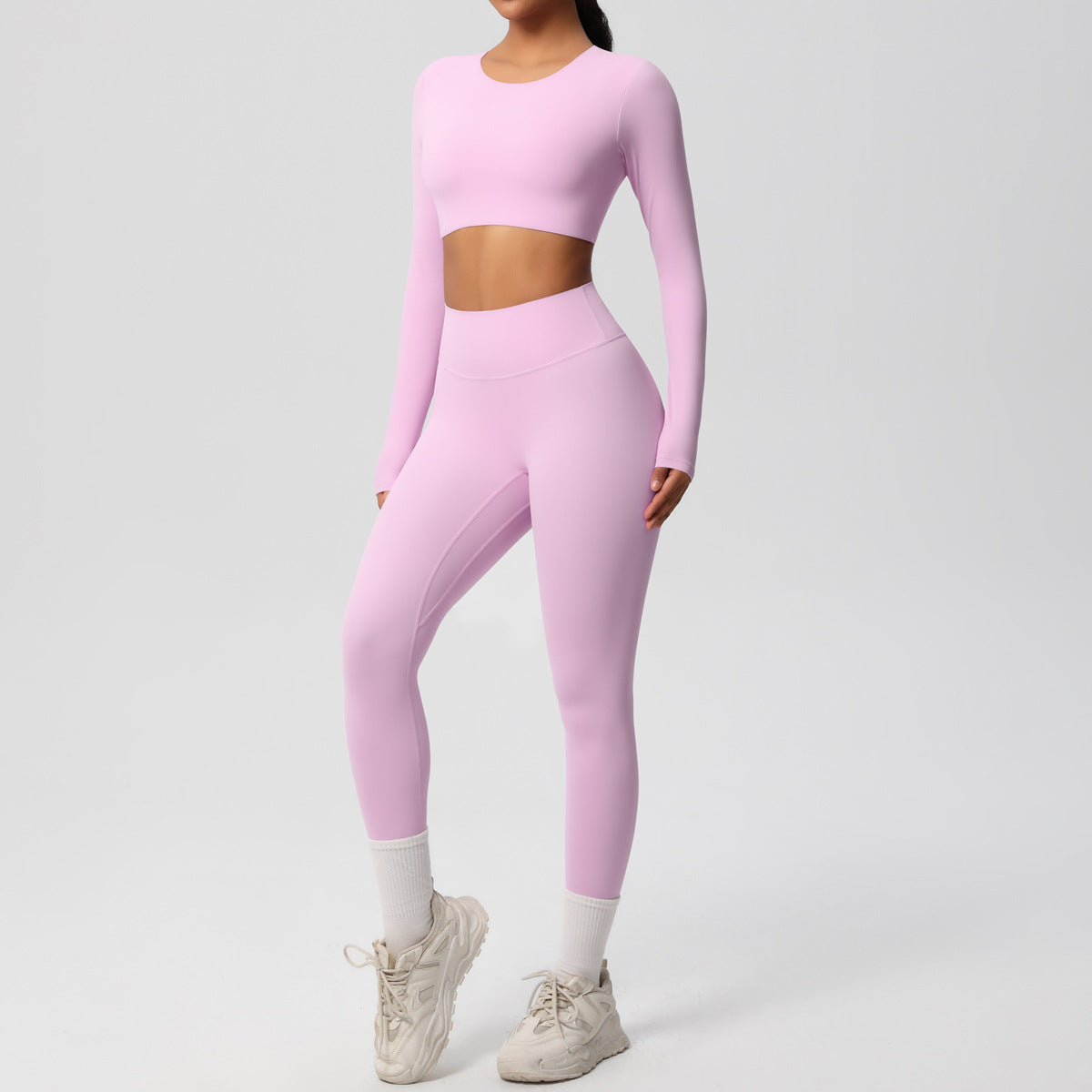 SOLBANA Form Long-Sleeve 2-Piece Legging Set in Pink