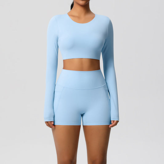 SOLBANA fitted Pilates set with long-sleeve layer