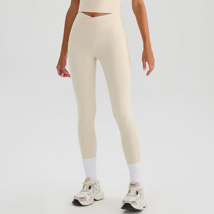 SOLBANA Form Cross-Waist Pocket Legging in Apricot