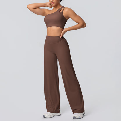 SOLBANA Studio Asymmetric two-piece straight-leg pant activewear set