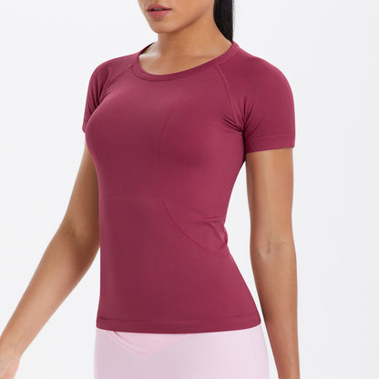 SOLBANA Form Essential Fitted Tee in Wine Red