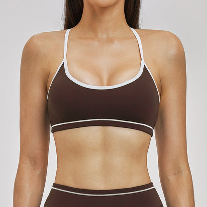 SOLBANA Riviera Contrast Crossback Bra in Espresso