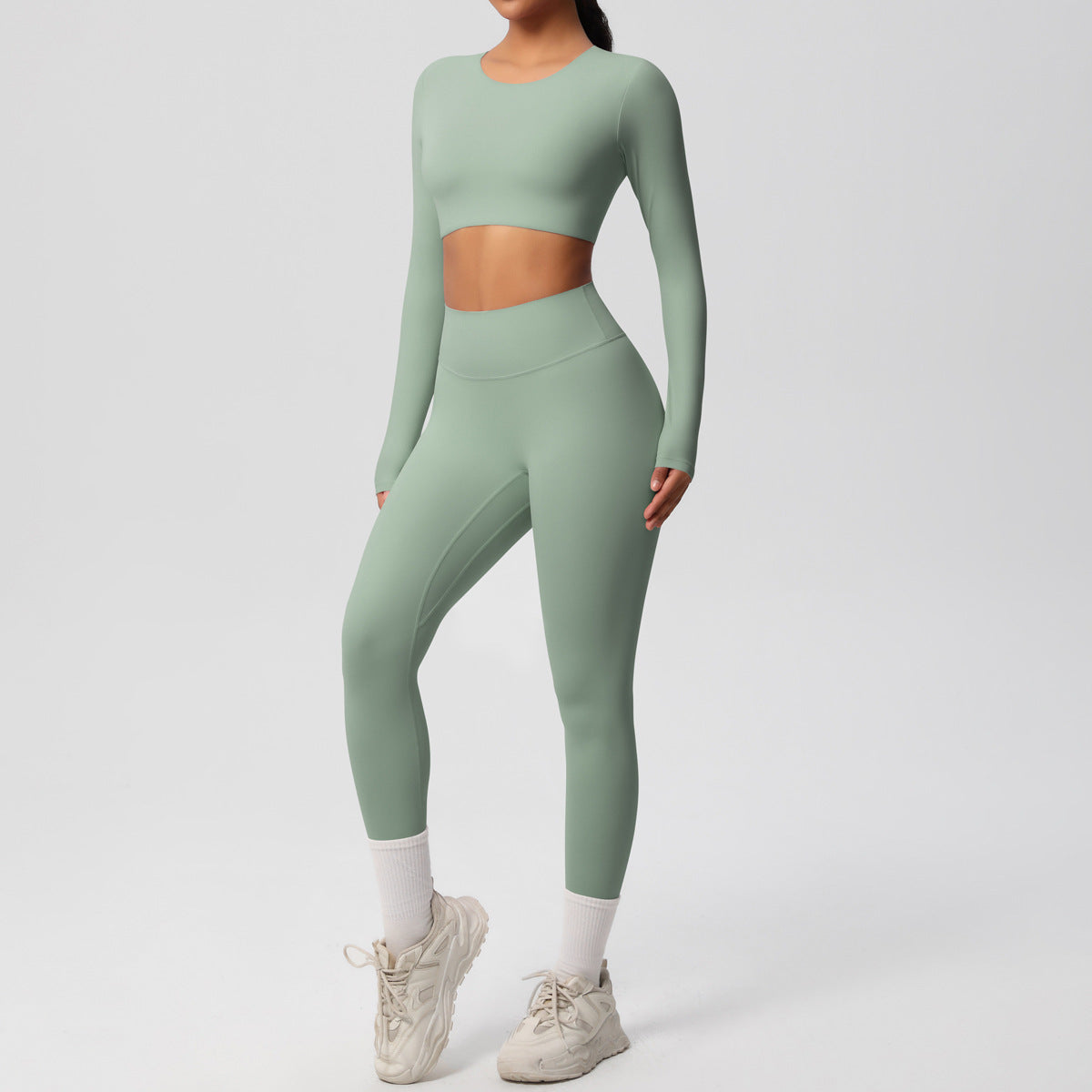 SOLBANA Form Long-Sleeve 2-Piece Legging Set in Green