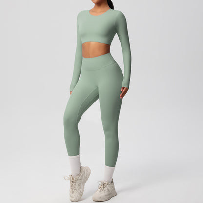 SOLBANA Form Long-Sleeve 2-Piece Legging Set in Green
