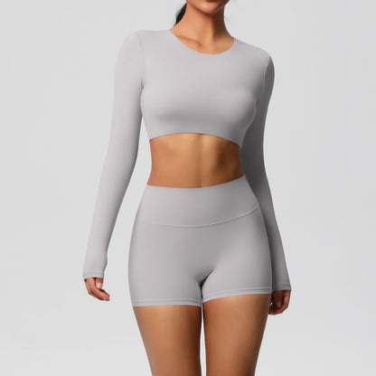 SOLBANA Studio Brushed 2-Piece Short Set in Frost Gray