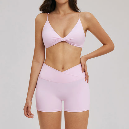SOLBANA Studio Slim-Strap Short Set in Dusty Rose