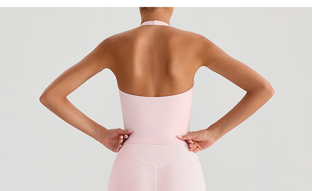 SOLBANA Studio Ruched V-Neck Halter Tank - alternate product view