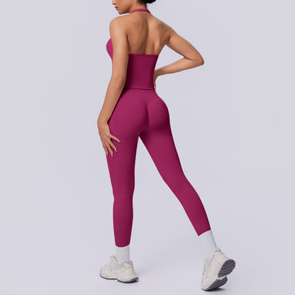 SOLBANA Studio Seamless Halter Set in Wild Berry
