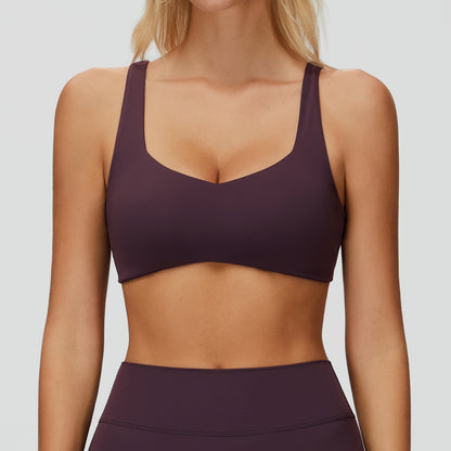 SOLBANA Studio Fine-Strap Bra in Plum