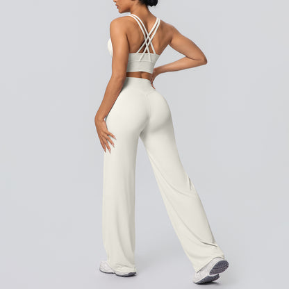 SOLBANA Coast Crossback 2-Piece Pant Set in Ivory