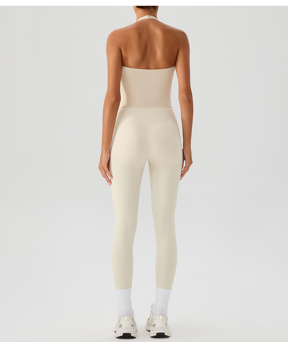 SOLBANA Studio Ruched V-Neck Halter Tank - alternate product view