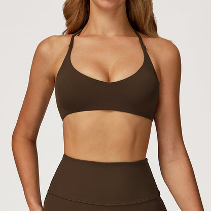 SOLBANA Studio Lace-Up Bra in Espresso