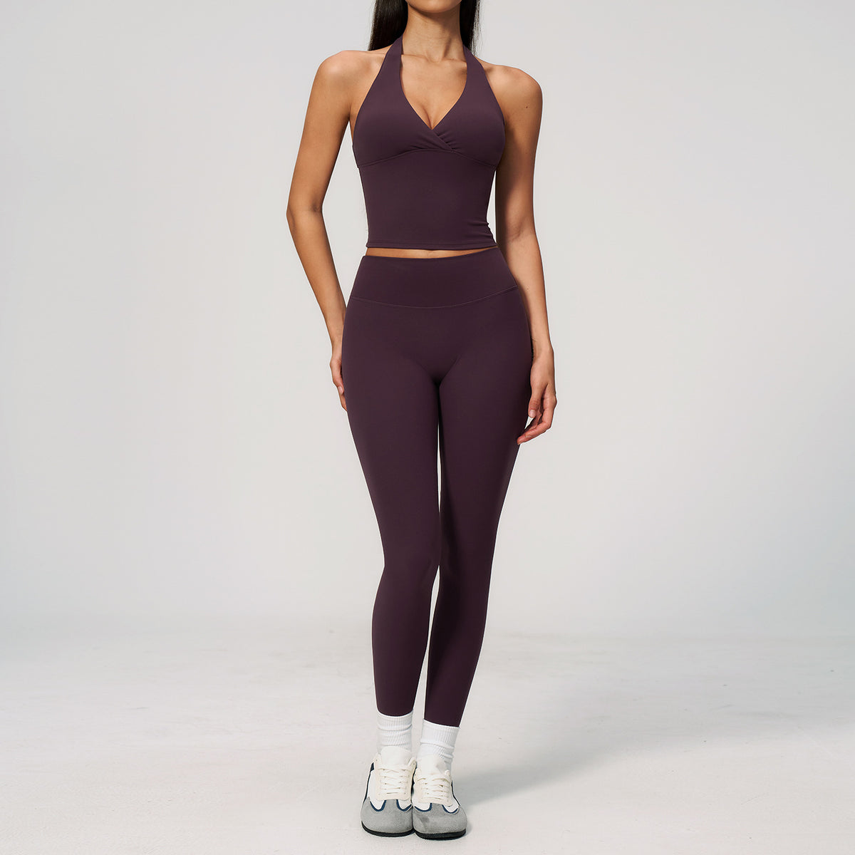 SOLBANA Studio Deep-V Halter 2-Piece Legging Set colour option view