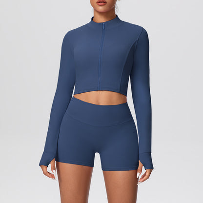 SOLBANA Studio Thumbhole Zip Short Set - alternate product view
