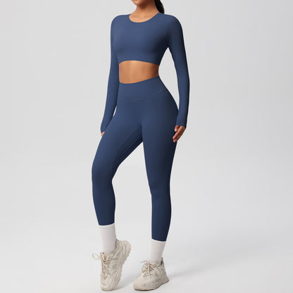 SOLBANA Form Long-Sleeve 2-Piece Legging Set in Blue
