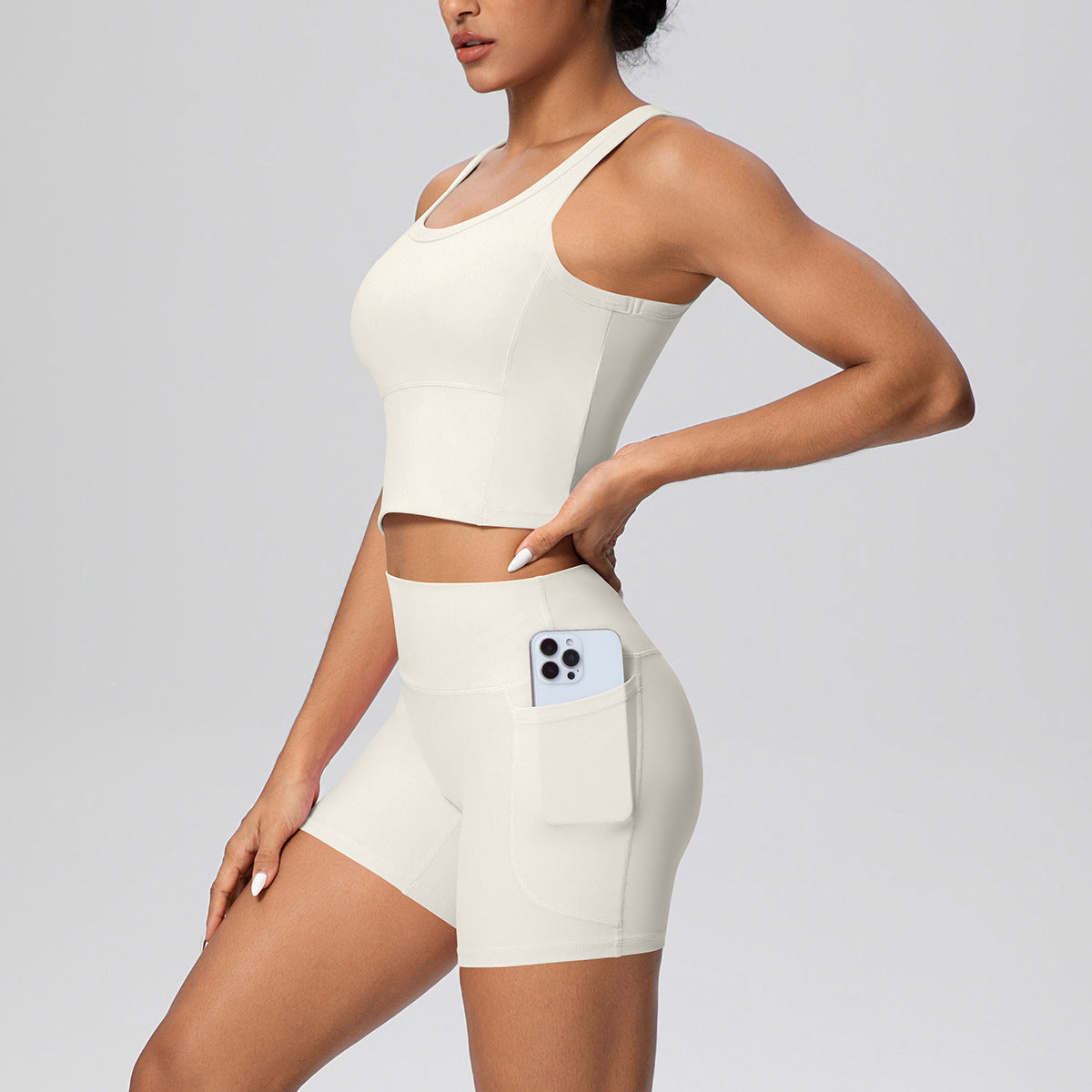 SOLBANA Studio Pocket Short Set in Ivory