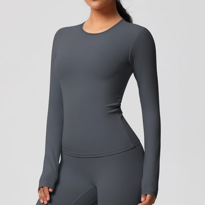 SOLBANA Form Brushed Long Sleeve in Gray