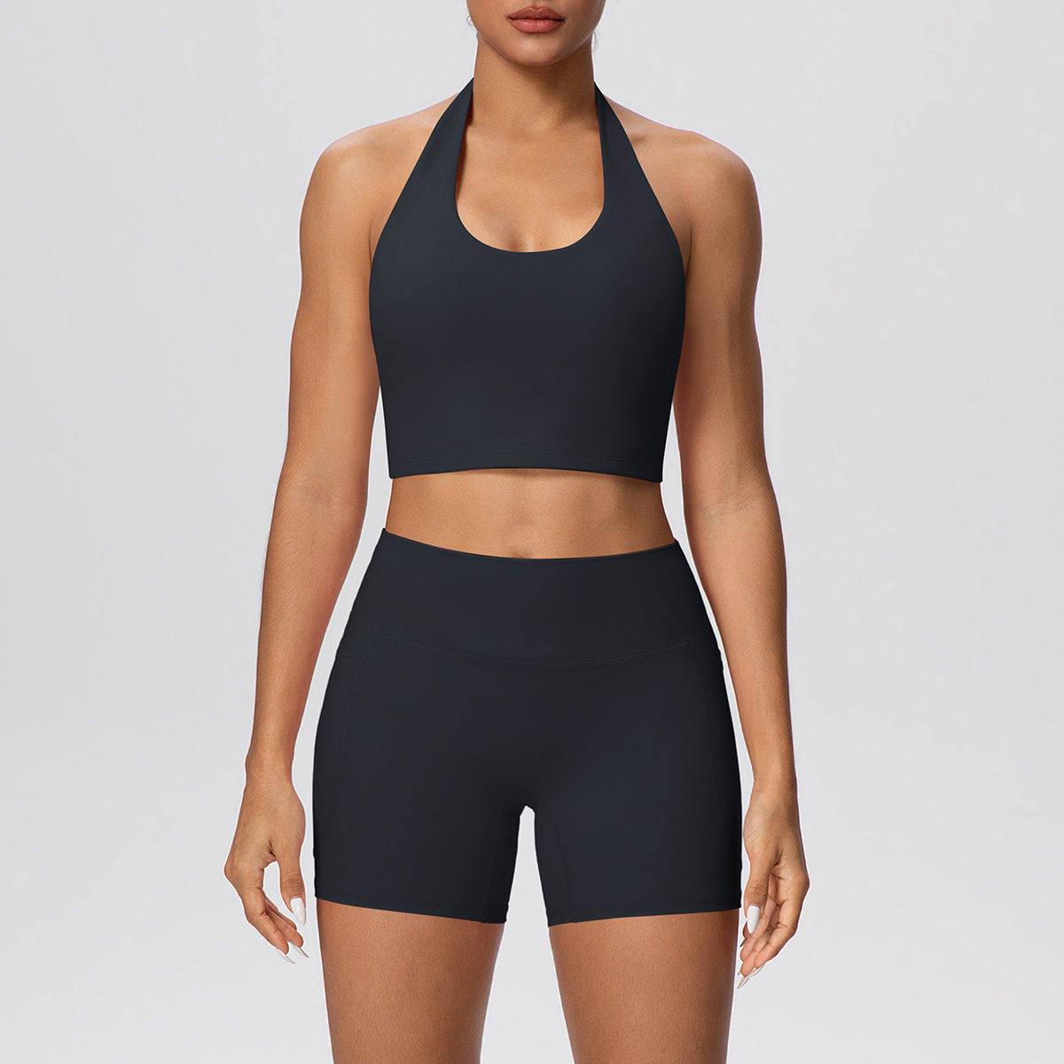 SOLBANA Studio Halter 2-Piece Pocket Short Set - alternate product view