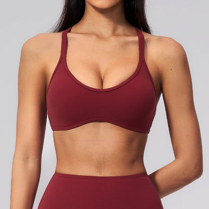 SOLBANA Studio Crossback Bra in Cherry