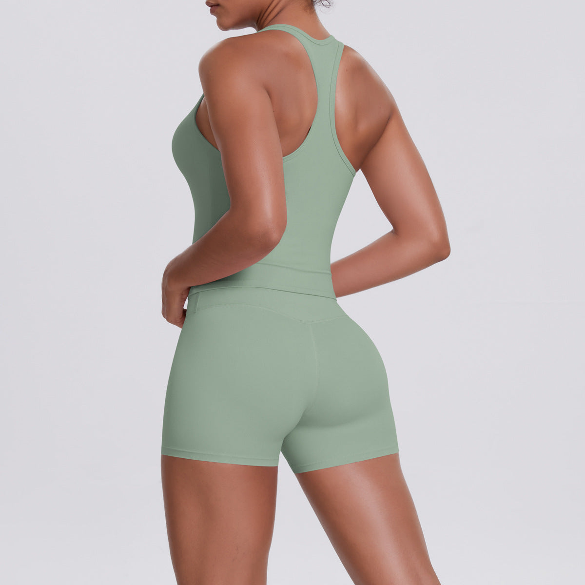 SOLBANA Form Tank 2-Piece Short Set in Green