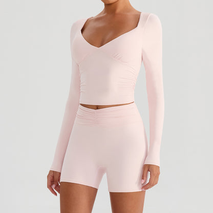 SOLBANA Studio Deep-V Long Sleeve in Ballet