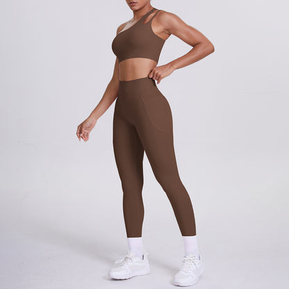 SOLBANA Studio One-Shoulder Pocket Legging Set - alternate product view