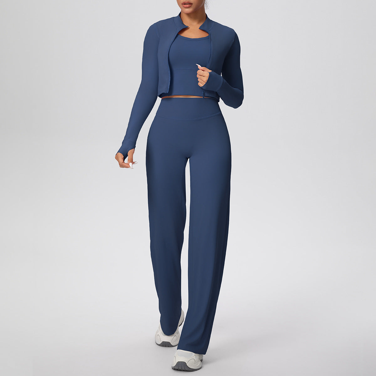 SOLBANA Coast Zip 3-Piece Pant Set in Ocean