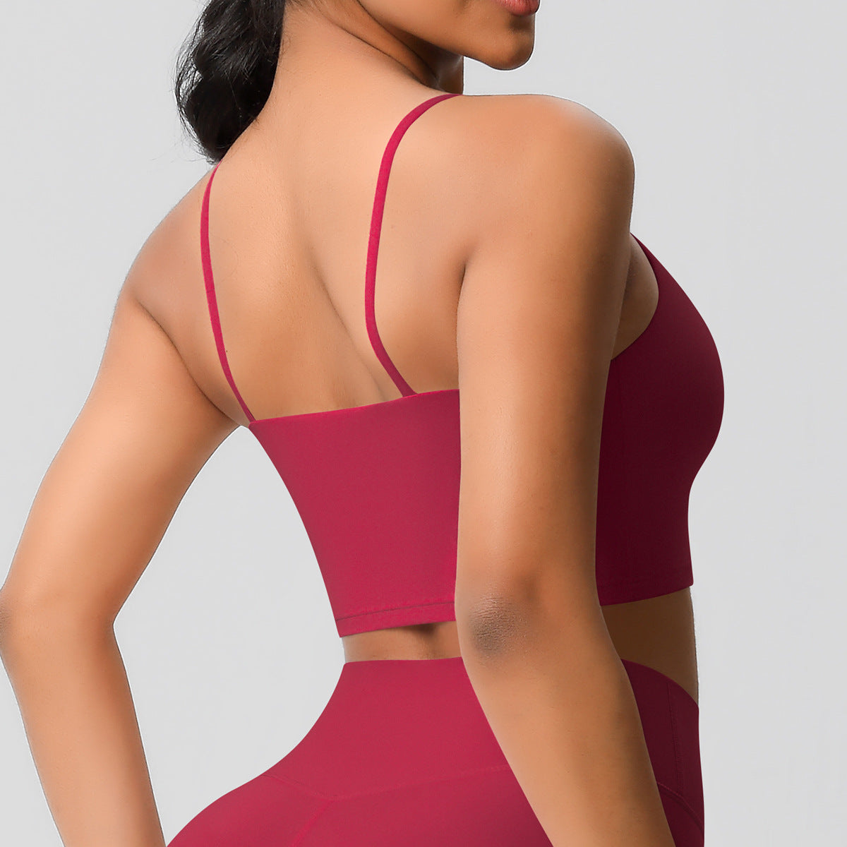 SOLBANA Studio Padded Strap Tank in Wine