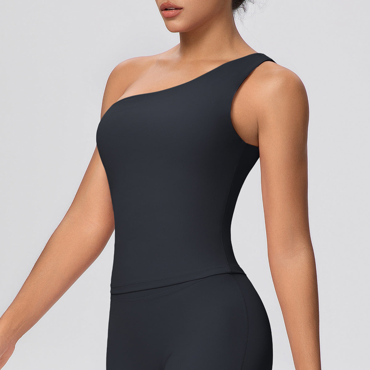 SOLBANA Studio One-Shoulder Tank in Black