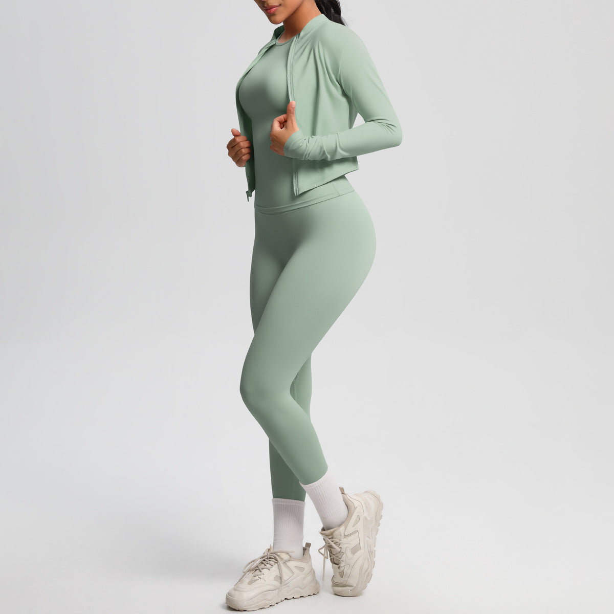 Studio Zip 3-Piece Legging Set by SOLBANA - alternate view