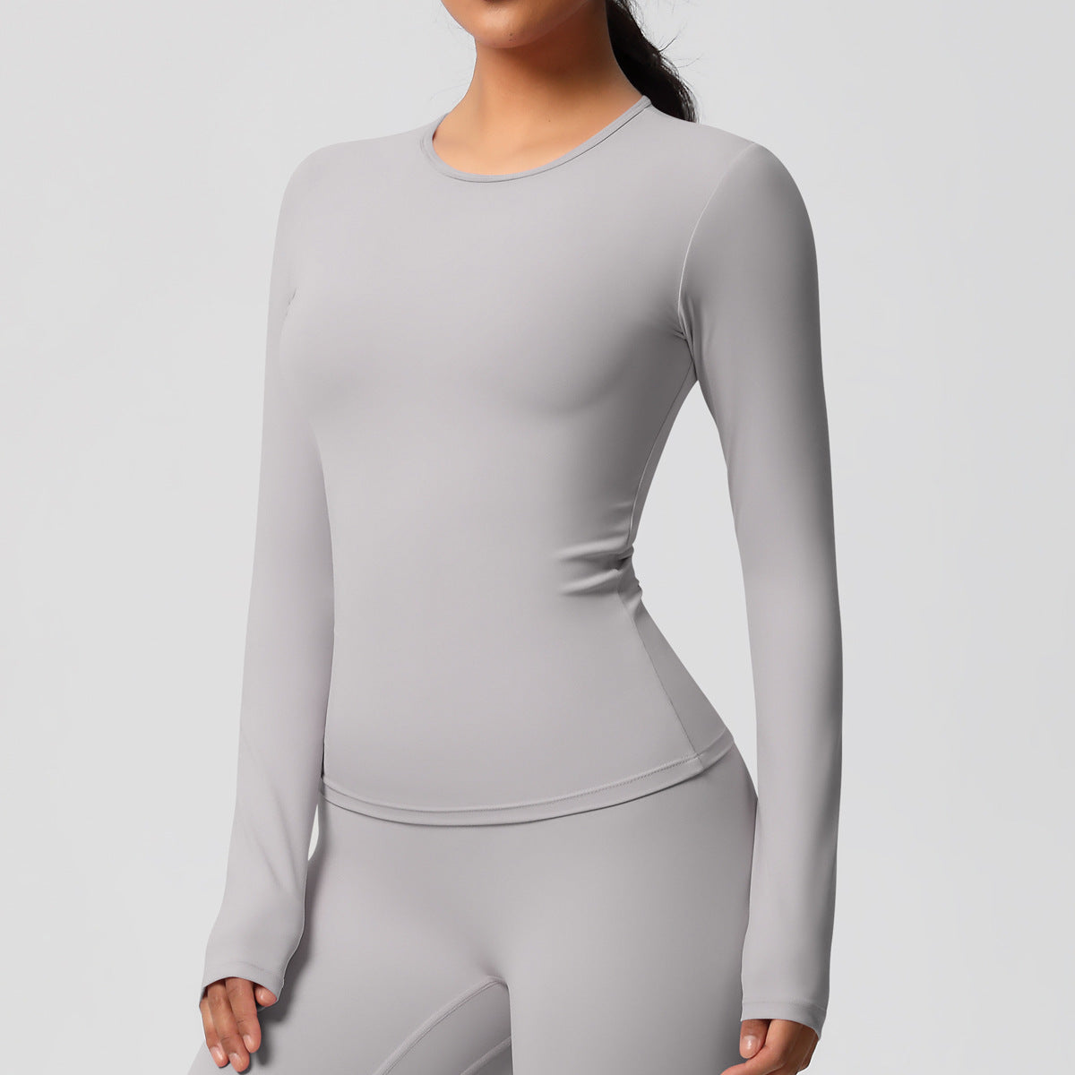 SOLBANA Form Brushed Long Sleeve in Frost Gray