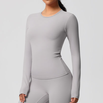 SOLBANA Form Brushed Long Sleeve in Frost Gray