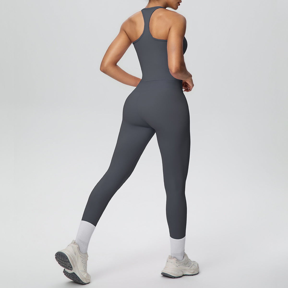 SOLBANA Form H-Back 2-Piece Legging Set in Charcoal