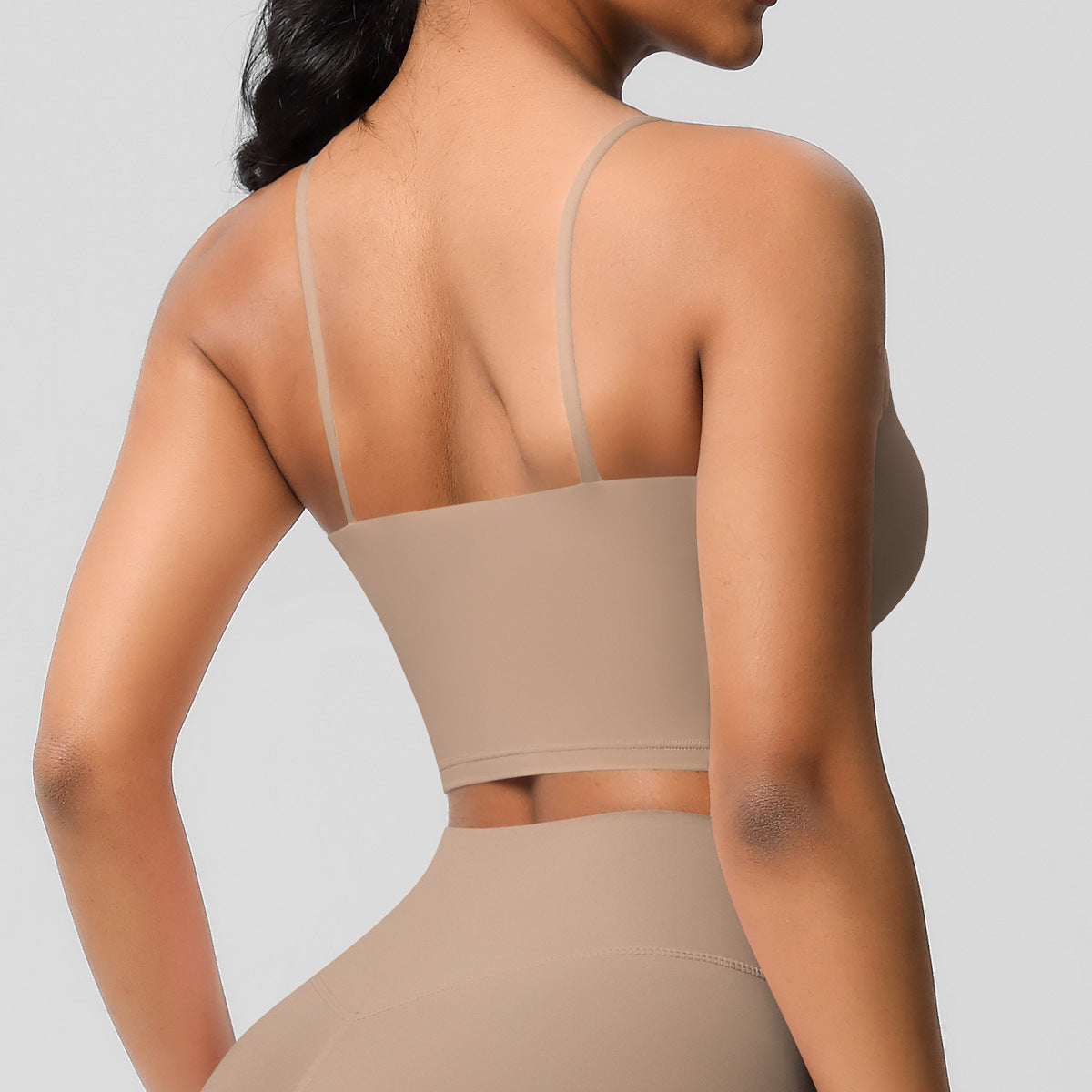 SOLBANA Studio Padded Strap Tank in Caramel Mocha