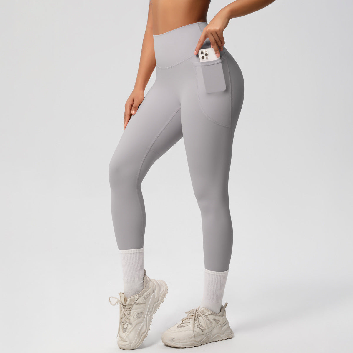 SOLBANA Studio Pocket Legging in Frost Gray
