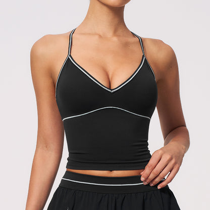 SOLBANA Riviera Contrast Halter Top in Midnight