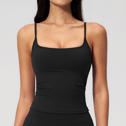 SOLBANA Studio Ruched Tank in Black