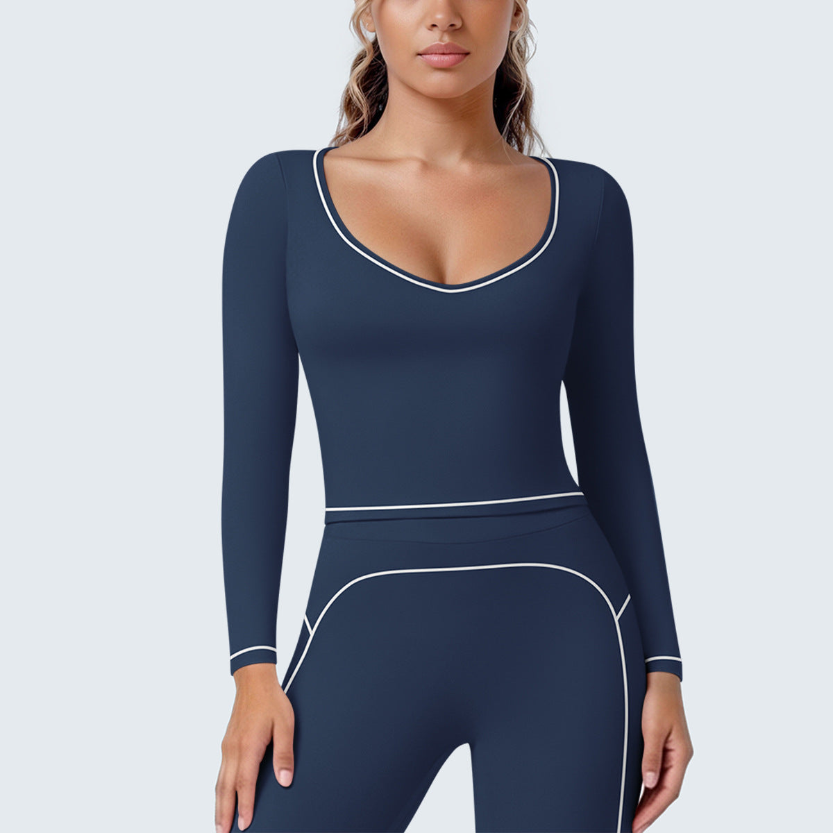 SOLBANA Contour Contrast Long Sleeve in Blue