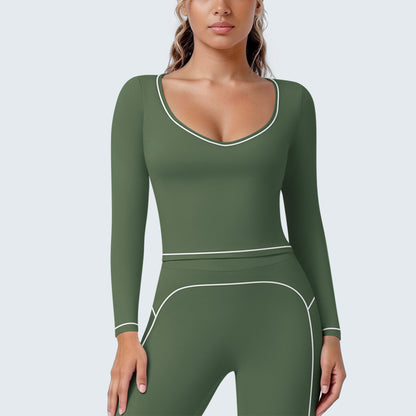 SOLBANA Contour Contrast Long Sleeve in Olive