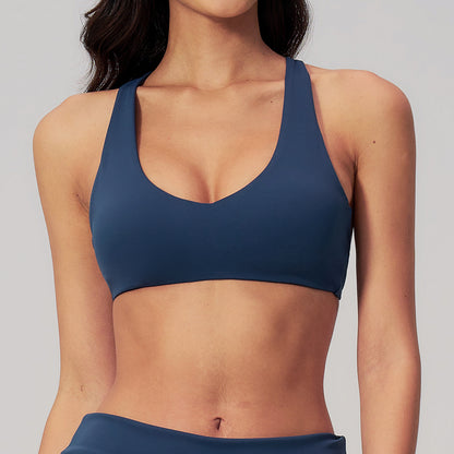SOLBANA Form Crossback Studio Bra in Ocean