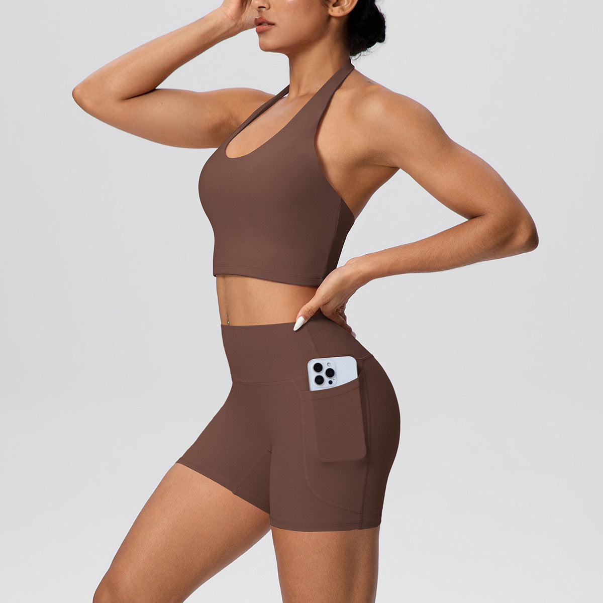 SOLBANA Studio Halter 2-Piece Pocket Short Set - alternate product view