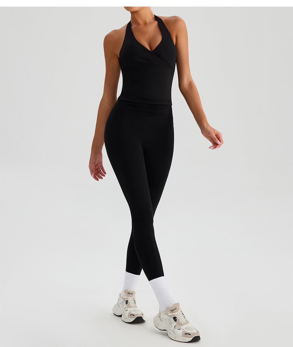 SOLBANA Studio Ruched V-Neck Halter Tank - alternate product view