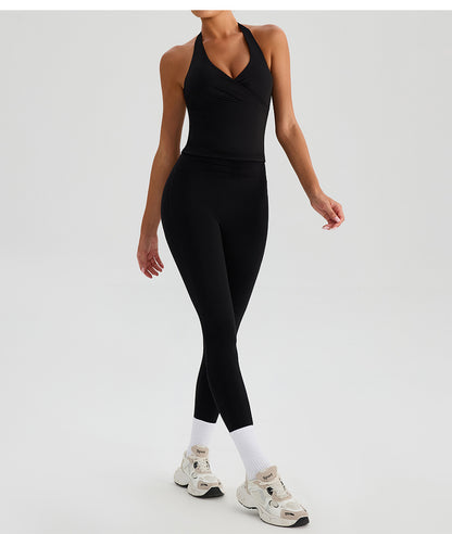 SOLBANA Studio Ruched V-Neck Halter Tank - alternate product view