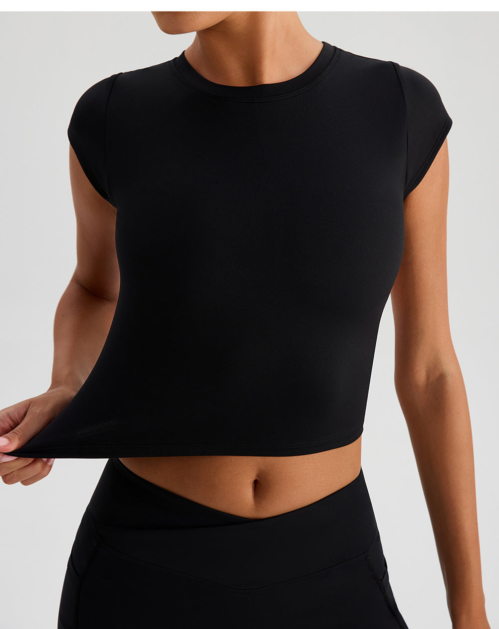 SOLBANA Form Cutout Crop Tee - alternate product view