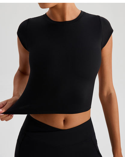 SOLBANA Form Cutout Crop Tee - alternate product view