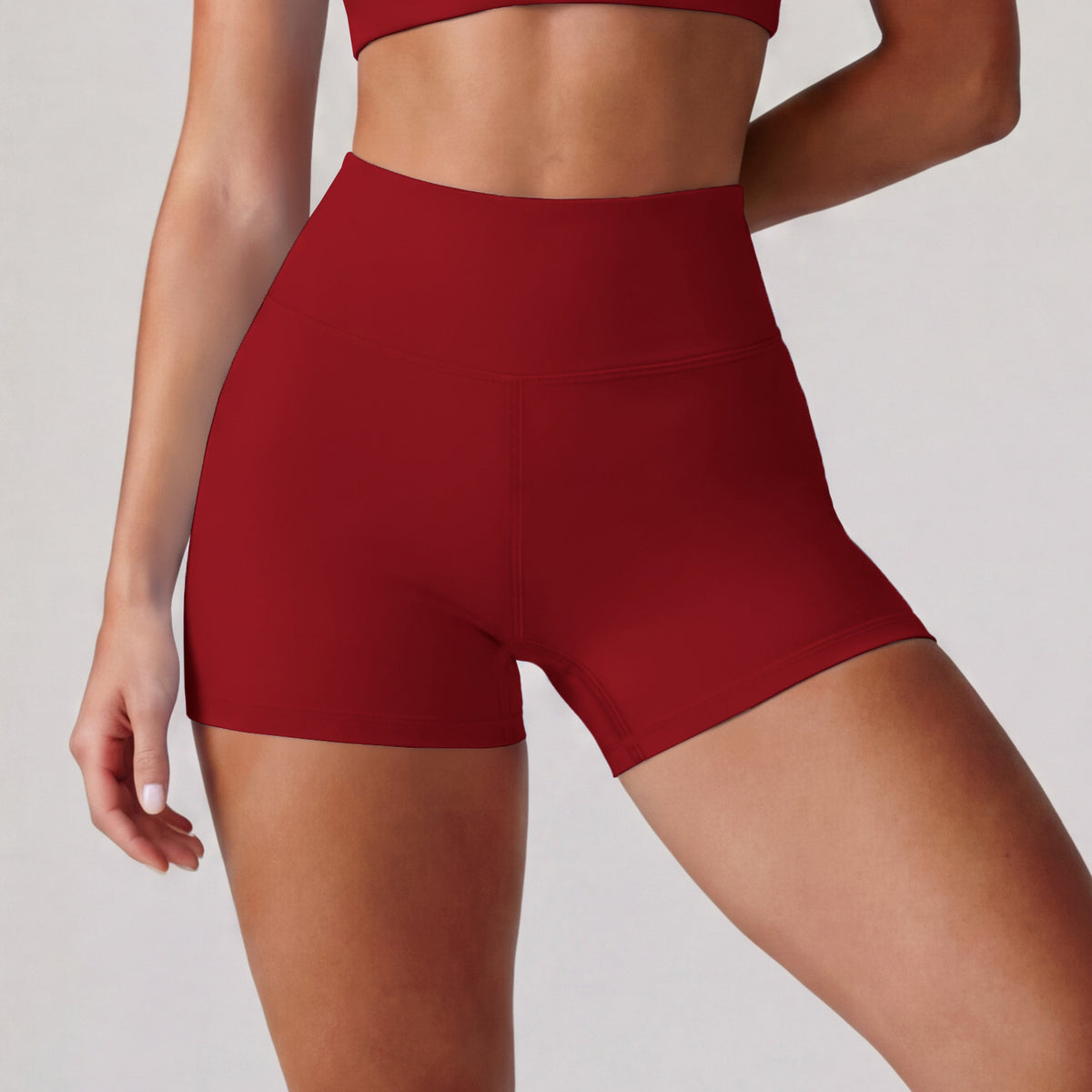 SOLBANA Form Sculpt High-Rise Short in Dark Red