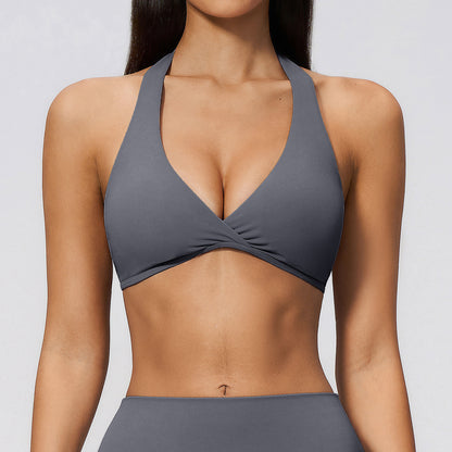 SOLBANA Studio Adjustable Halter Bra in Haze Blue